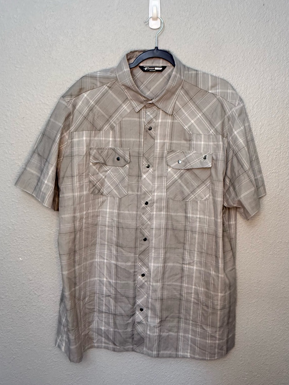 Stone Glacier | Breaks Snap Short Sleeve Shirt | Stone Plaid | Size XXL